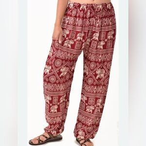 Bohemian Women's Elephant Print Harem Pants